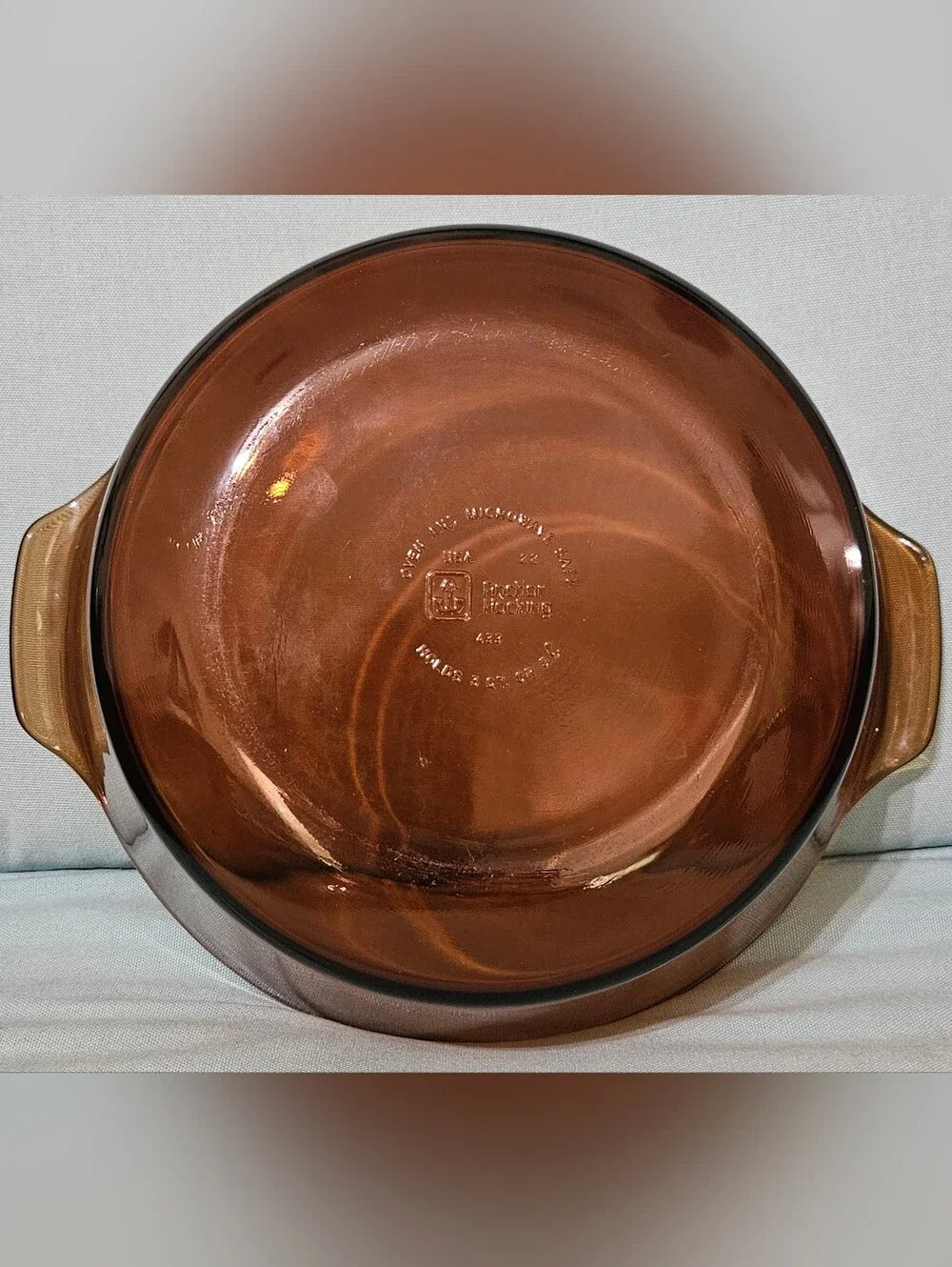 3 Quart Anchor Hocking Amber Glass Casserole with Lid